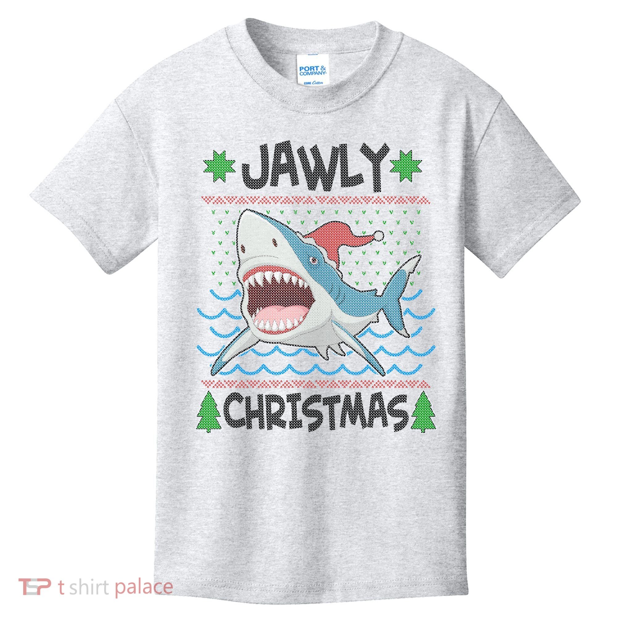 Funny Jawly Christmas Shark Ugly Christmas Sweater Kids T-Shirt