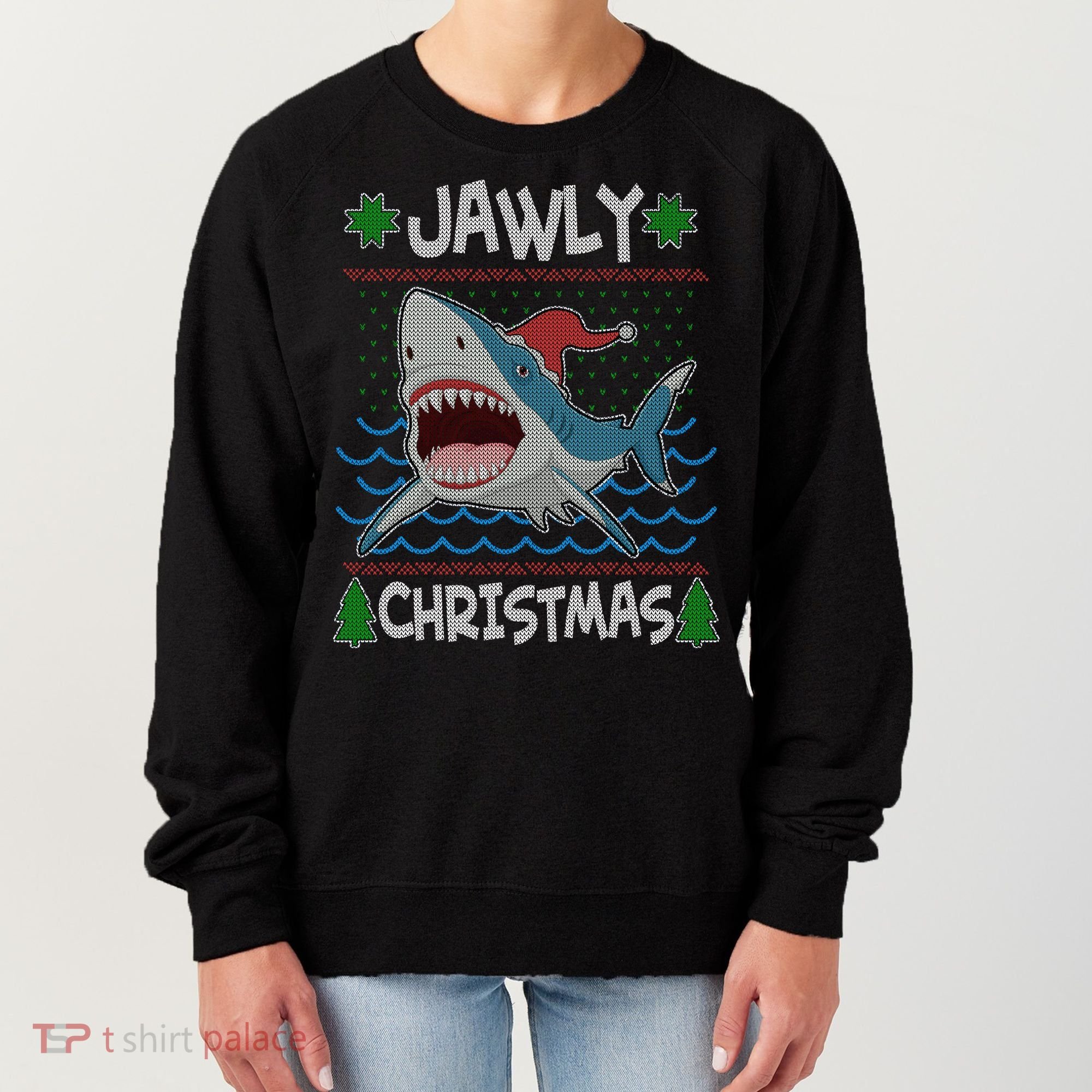 Funny Jawly Christmas Shark Ugly Christmas Sweater Women's Sweatshirt