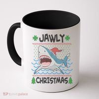 Funny Jawly Christmas Shark Ugly Christmas Sweater Coffee Mug thumb 0