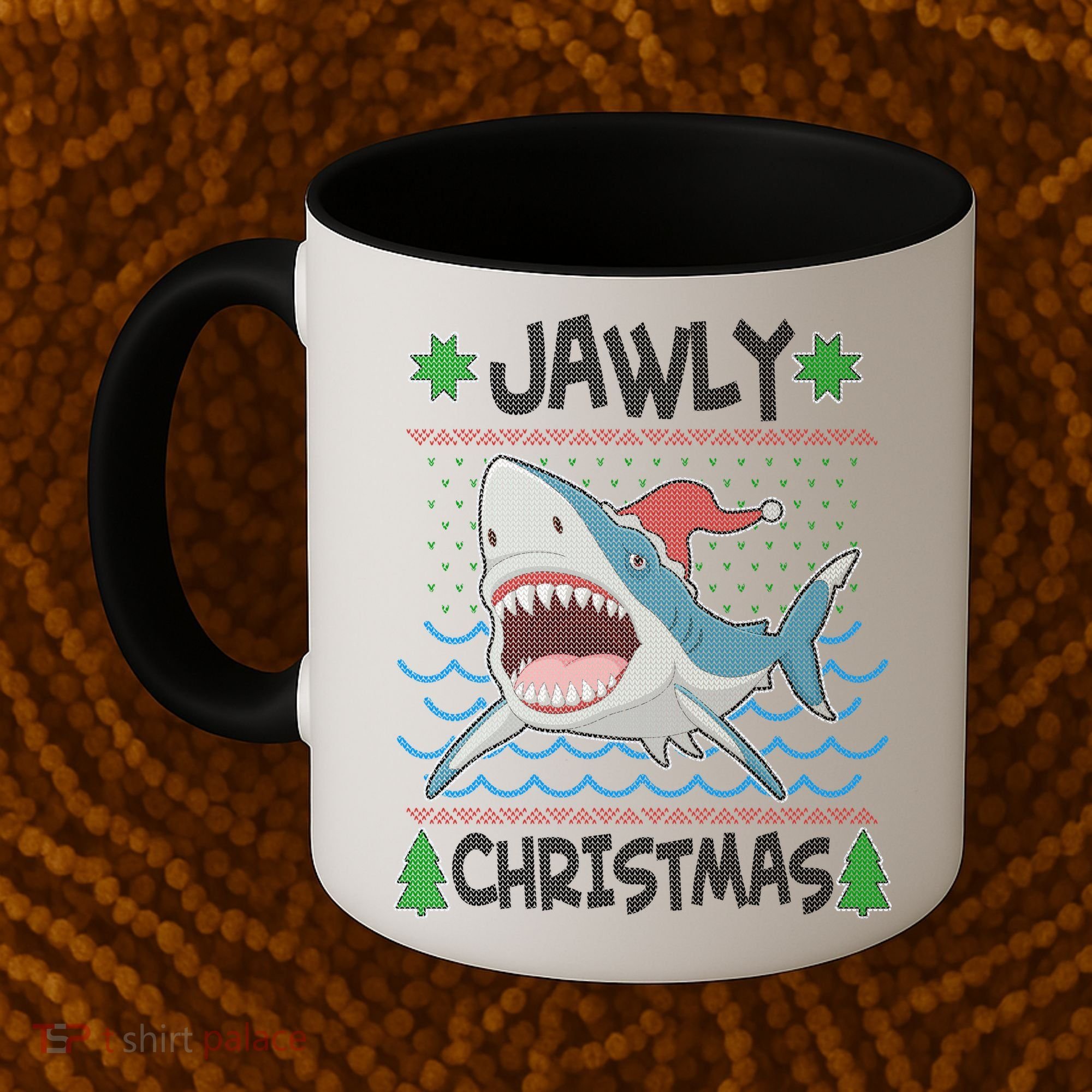 Funny Jawly Christmas Shark Ugly Christmas Sweater Coffee Mug
