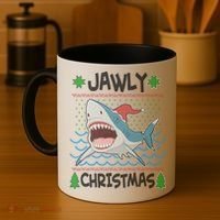 Funny Jawly Christmas Shark Ugly Christmas Sweater Coffee Mug thumb 4