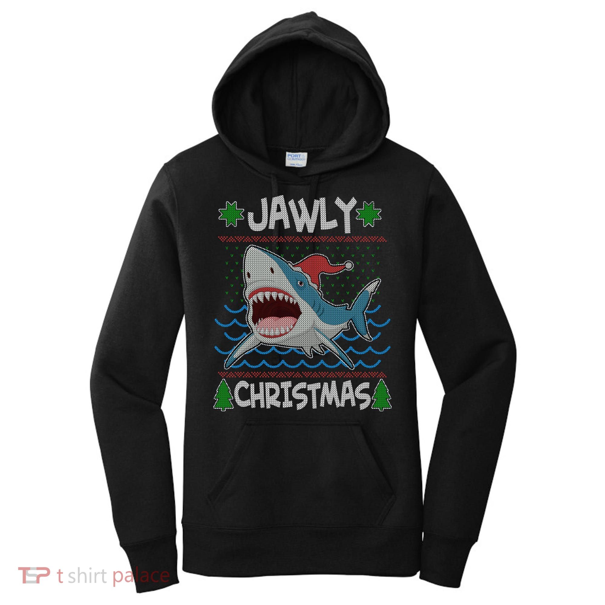 Funny Jawly Christmas Shark Ugly Christmas Sweater Women's Hoodie