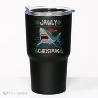 Funny Jawly Christmas Shark Ugly Christmas Sweater Tumbler thumb 0