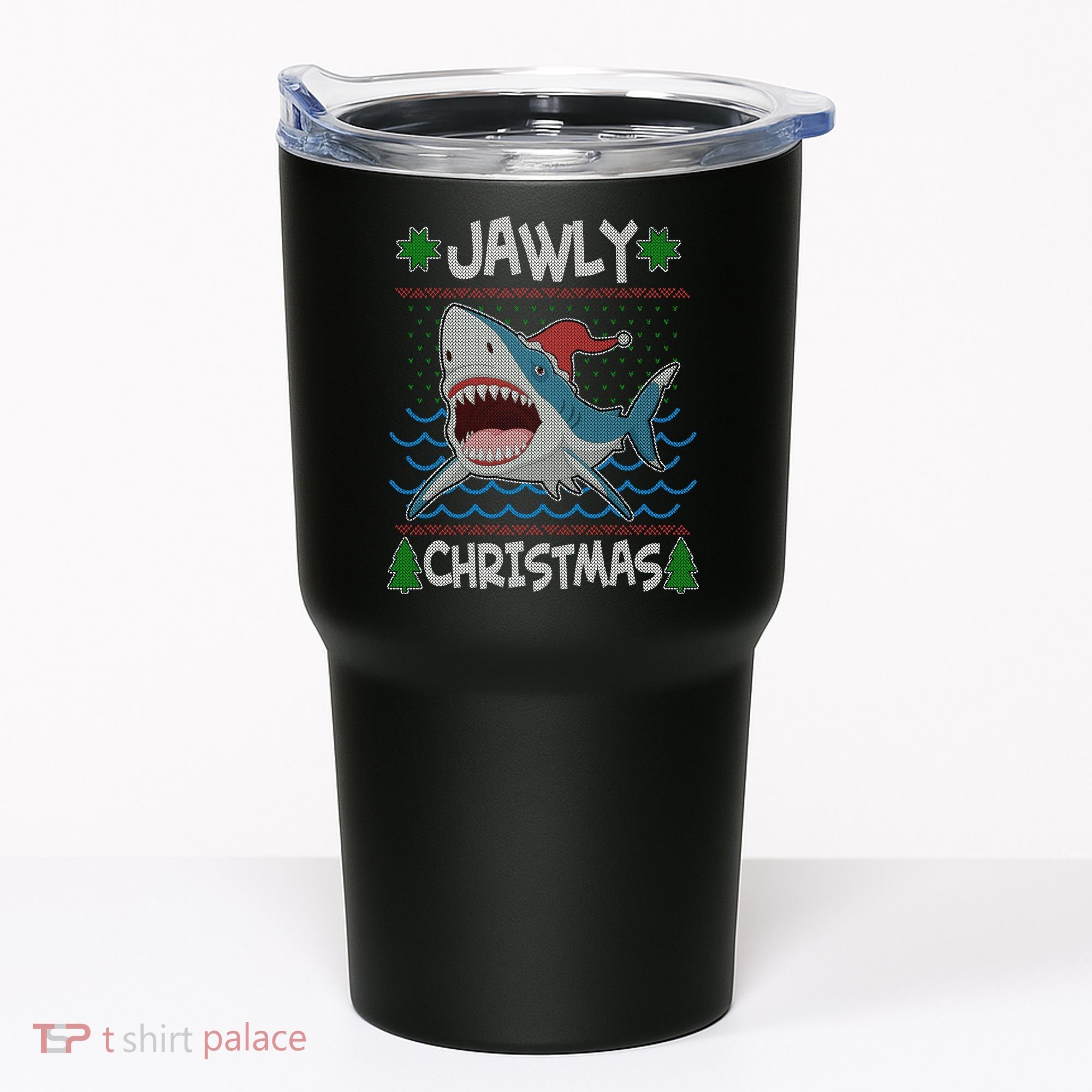 Funny Jawly Christmas Shark Ugly Christmas Sweater Tumbler