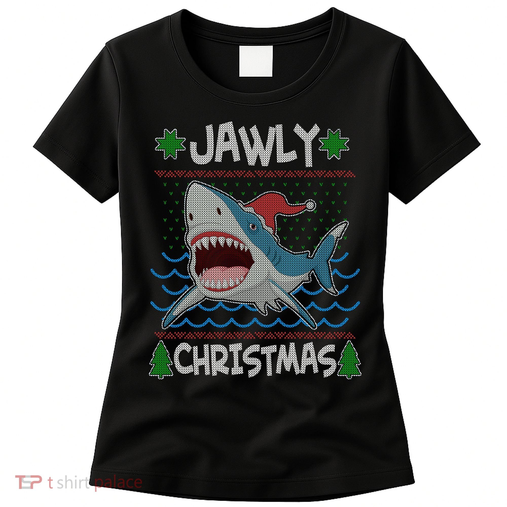 Funny Jawly Christmas Shark Ugly Christmas Sweater Women's T-Shirt