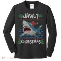 Funny Jawly Christmas Shark Ugly Christmas Sweater Kids Long Sleeve Shirt thumb 0