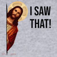 Funny Jesus Christ I Saw That Meme Religious Cool Retro God Women's Sweatshirt thumb 2