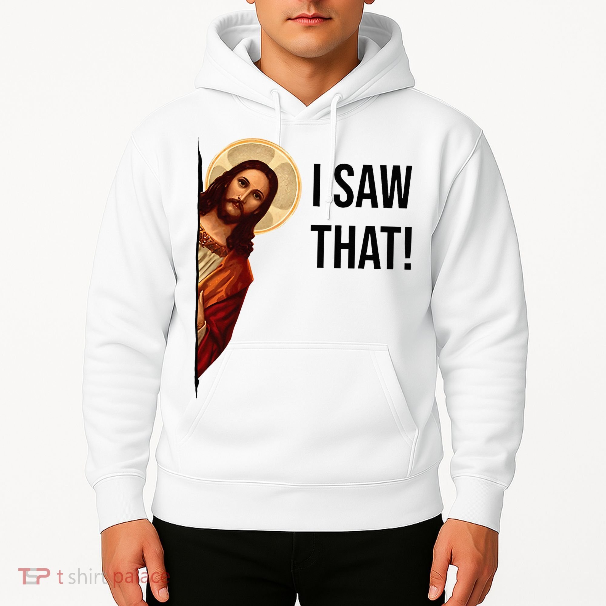 Funny Jesus Christ I Saw That Meme Religious Cool Retro God Hoodie