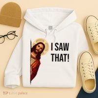 Funny Jesus Christ I Saw That Meme Religious Cool Retro God Hoodie thumb 4