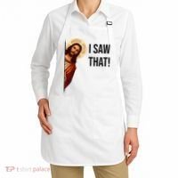 Funny Jesus Christ I Saw That Meme Religious Cool Retro God Apron thumb 2