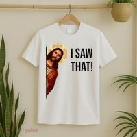 Funny Jesus Christ I Saw That Meme Religious Cool Retro God T-Shirt thumb 2