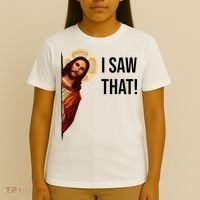 Funny Jesus Christ I Saw That Meme Religious Cool Retro God T-Shirt thumb 4