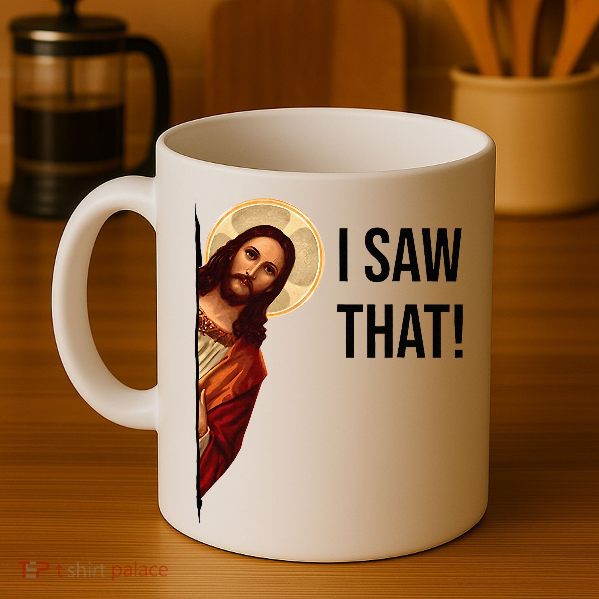 Funny Jesus Christ I Saw That Meme Religious Cool Retro God Coffee Mug