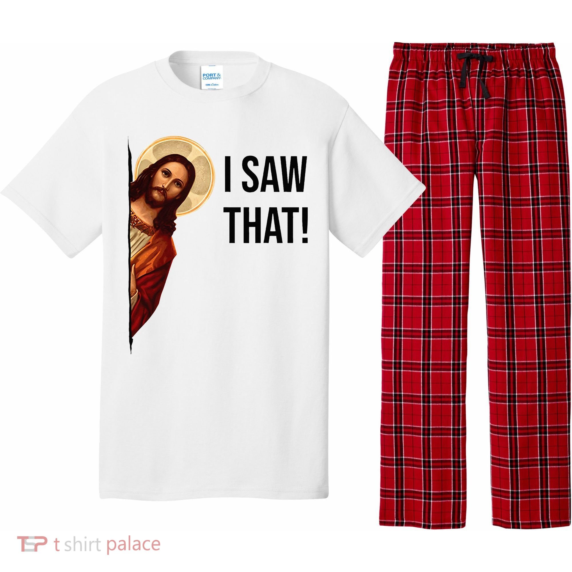 Funny Jesus Christ I Saw That Meme Religious Cool Retro God Pajama Set