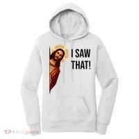 Funny Jesus Christ I Saw That Meme Religious Cool Retro God Women's Hoodie thumb 0