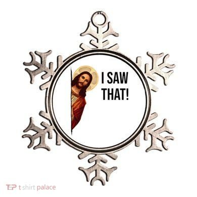 Funny Jesus Christ I Saw That Meme Religious Cool Retro God Ornament