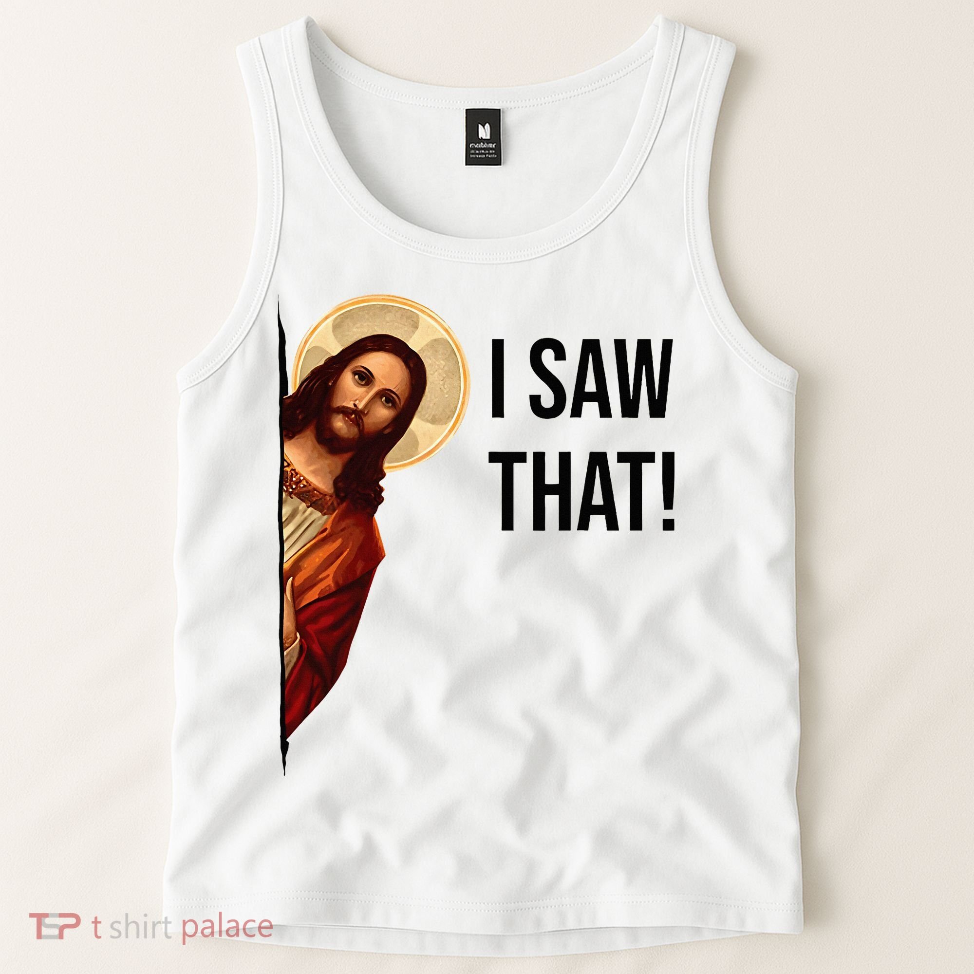 Funny Jesus Christ I Saw That Meme Religious Cool Retro God Tank Top