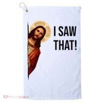 Funny Jesus Christ I Saw That Meme Religious Cool Retro God Golf Towel thumb 0