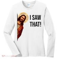Funny Jesus Christ I Saw That Meme Religious Cool Retro God Women's Long Sleeve Shirt thumb 0