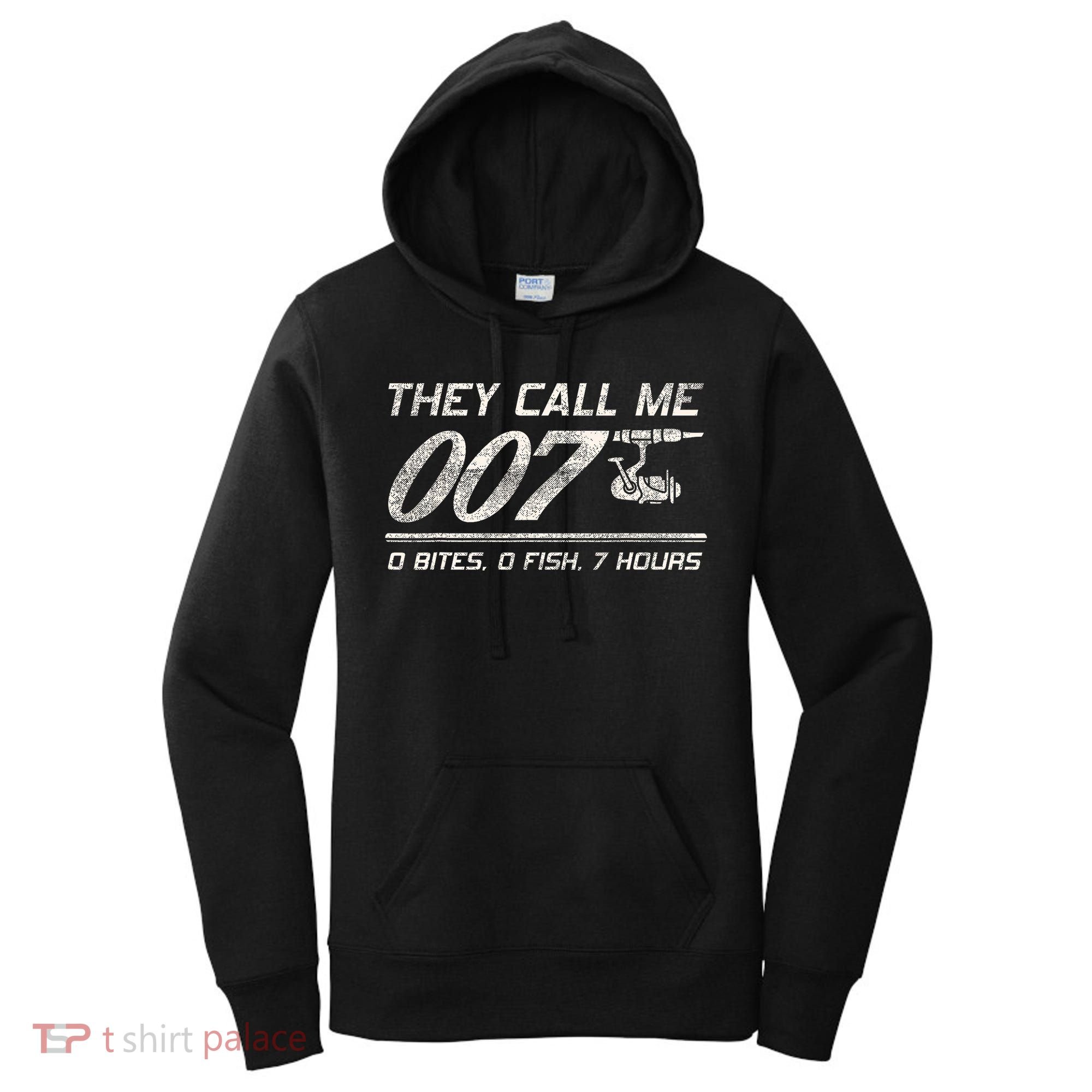 Fisherman Joke Dad They Call Me 007 Funny Fishing Humor Women's Hoodie