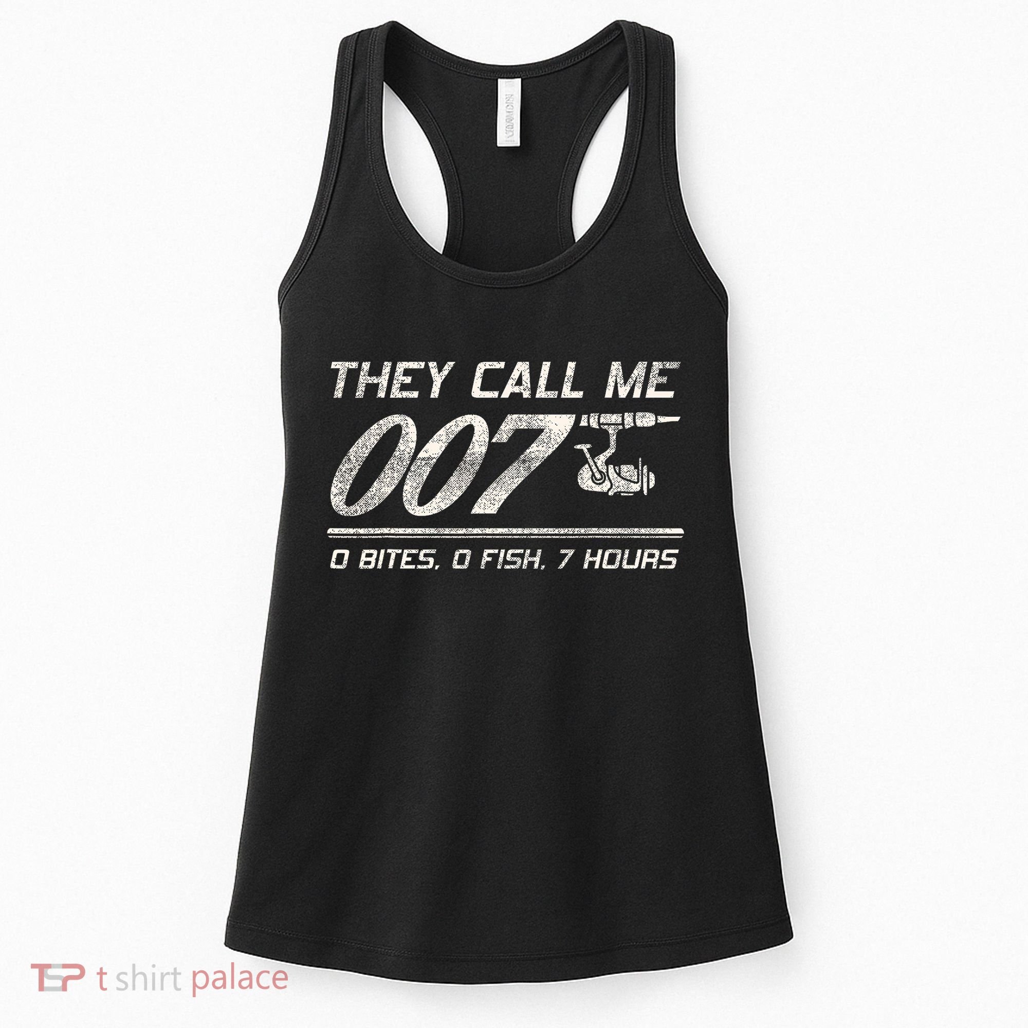 Fisherman Joke Dad They Call Me 007 Funny Fishing Humor Women's Tank Top
