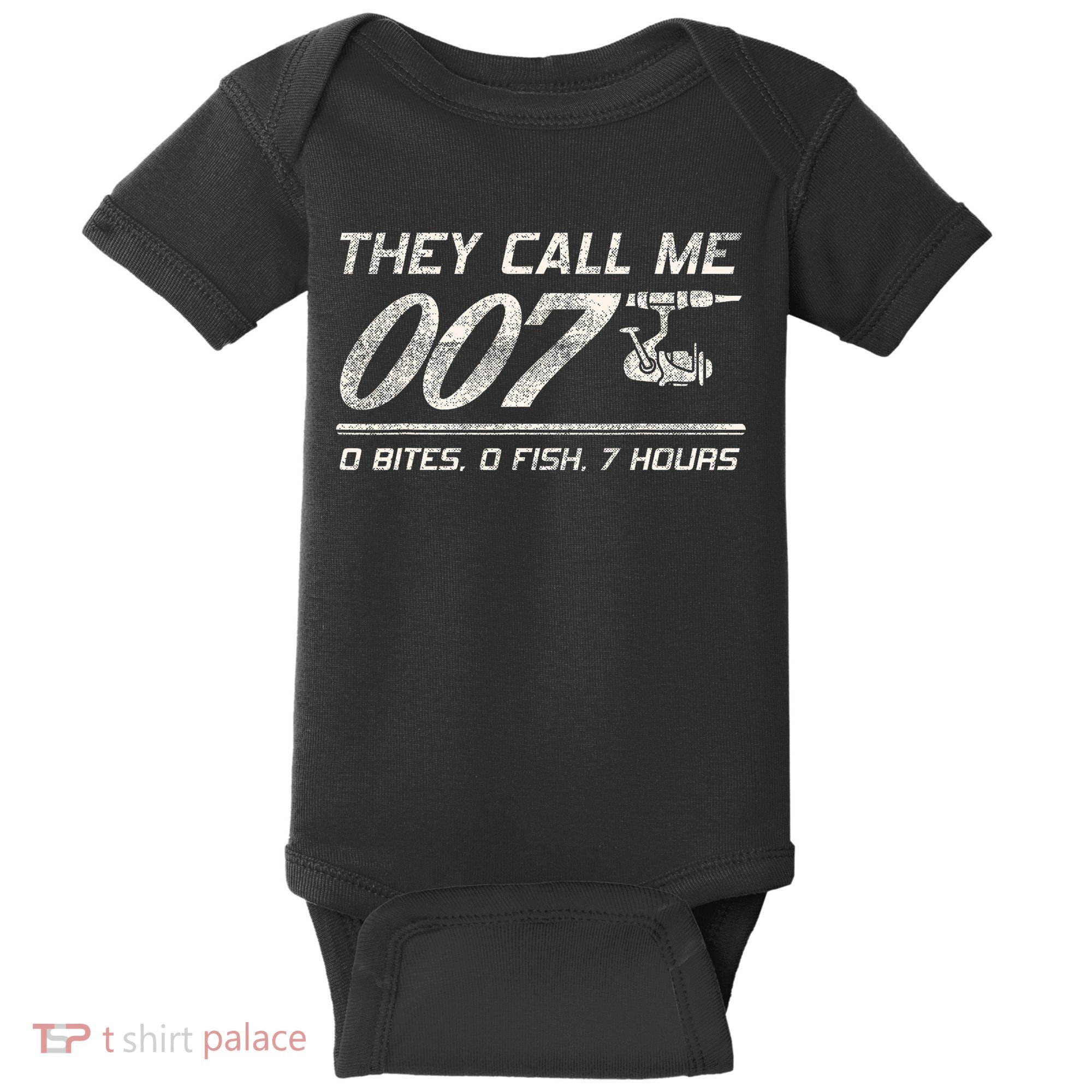 Fisherman Joke Dad They Call Me 007 Funny Fishing Humor Baby Bodysuit