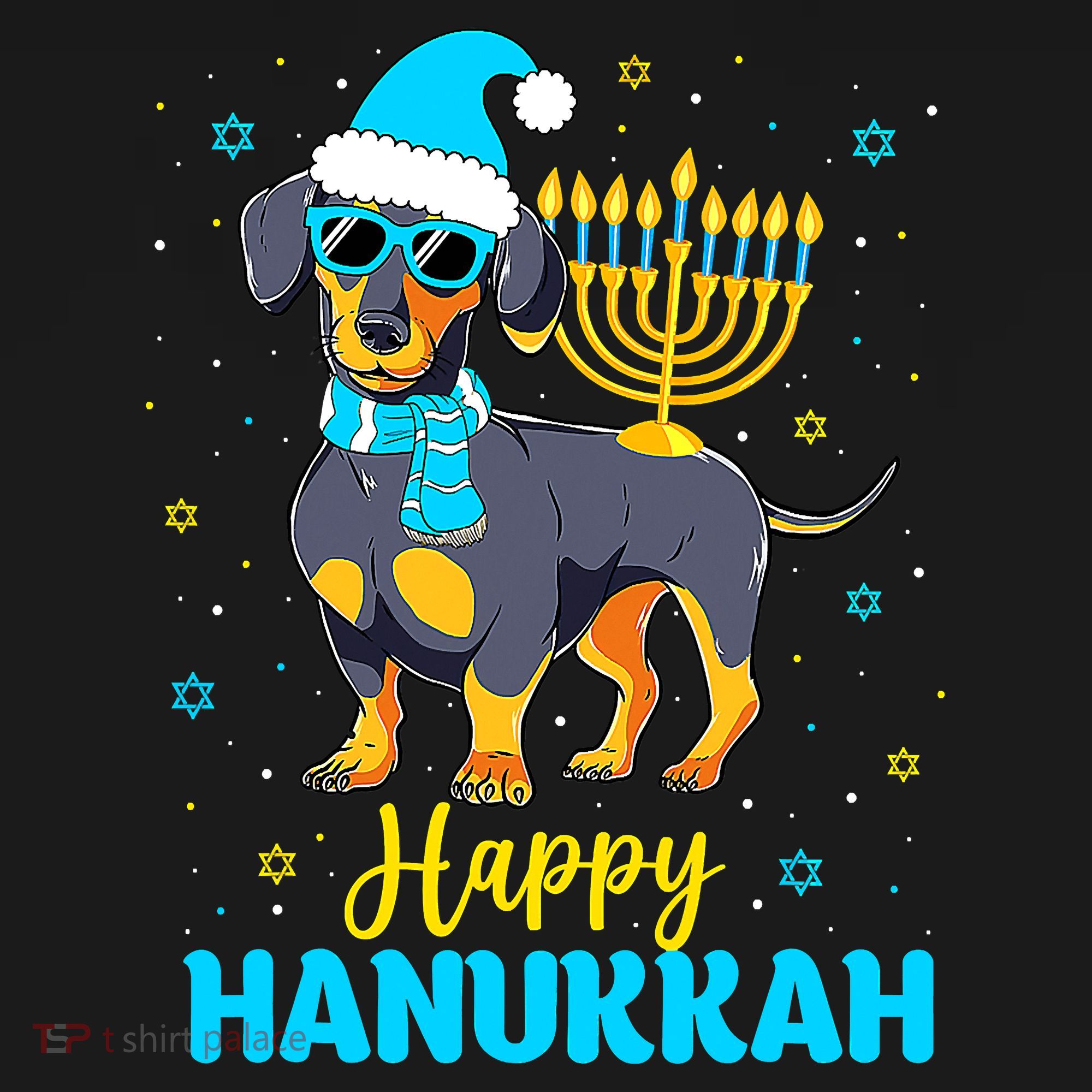 Funny Jewish Dachshund Menorah Happy Hanukkah Chanukah Women's Tank Top