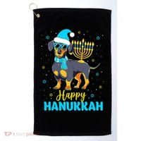 Funny Jewish Dachshund Menorah Happy Hanukkah Chanukah Golf Towel thumb 0