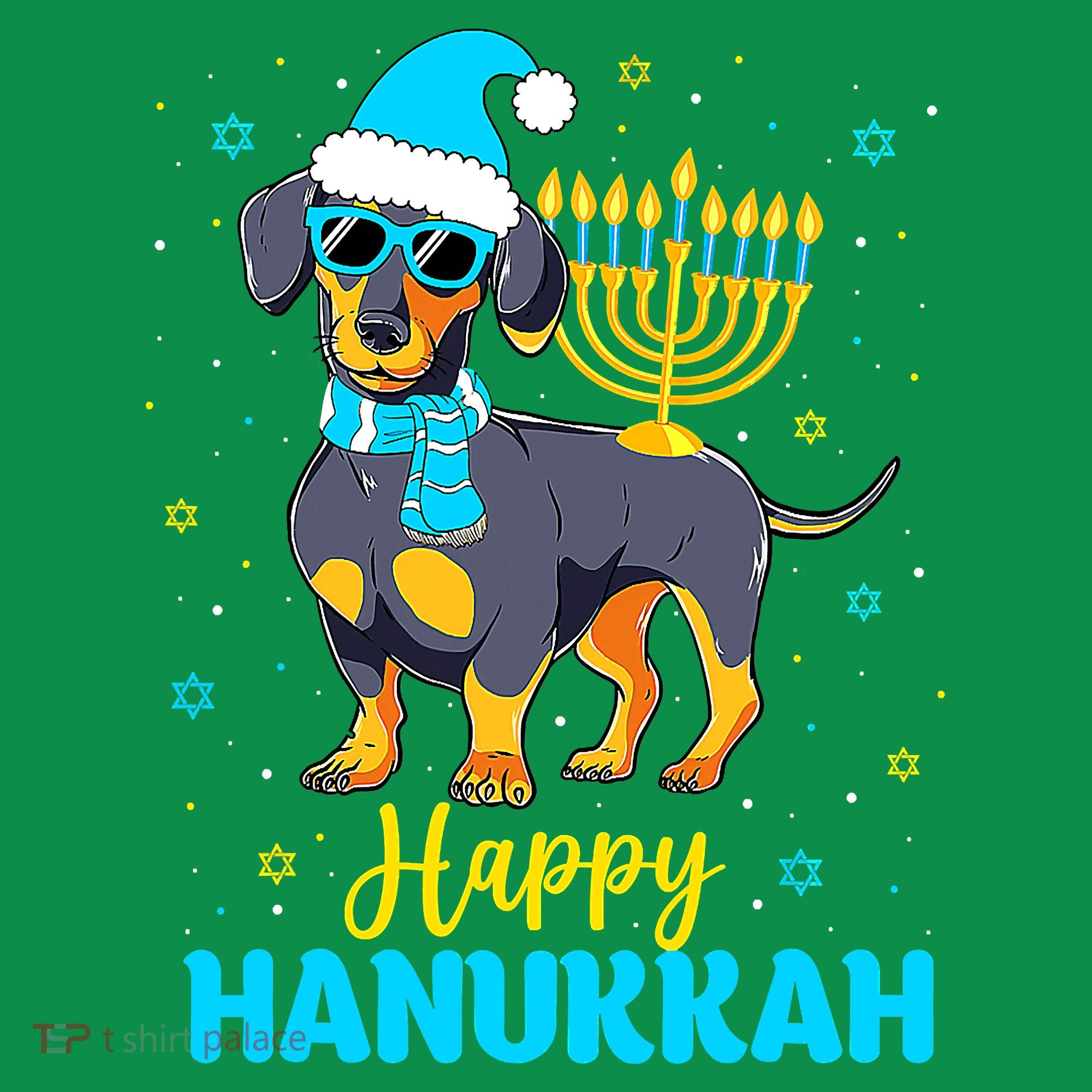 Funny Jewish Dachshund Menorah Happy Hanukkah Chanukah Sweatshirt