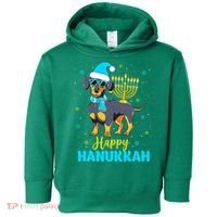 Funny Jewish Dachshund Menorah Happy Hanukkah Chanukah Toddler Hoodie thumb 0