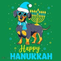 Funny Jewish Dachshund Menorah Happy Hanukkah Chanukah Toddler Hoodie thumb 2