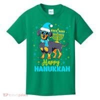 Funny Jewish Dachshund Menorah Happy Hanukkah Chanukah Kids T-Shirt thumb 0