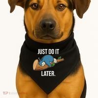 Funny Just Do It Later USA-Made Doggie Bandana thumb 1