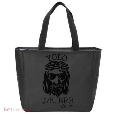 Funny Jesus Easter YOLO JK BRB Texting Premium Tote Bag