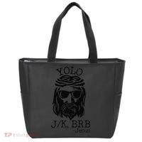 Funny Jesus Easter YOLO JK BRB Texting Premium Tote Bag thumb 0