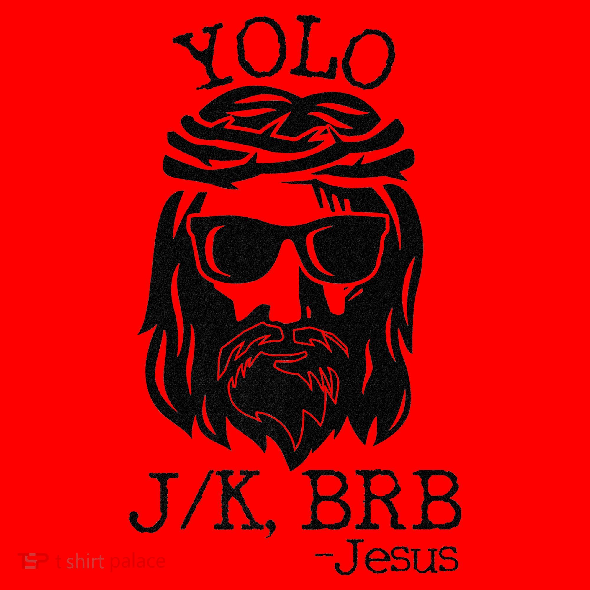 Funny Jesus Easter YOLO JK BRB Texting Premium Santa Hat