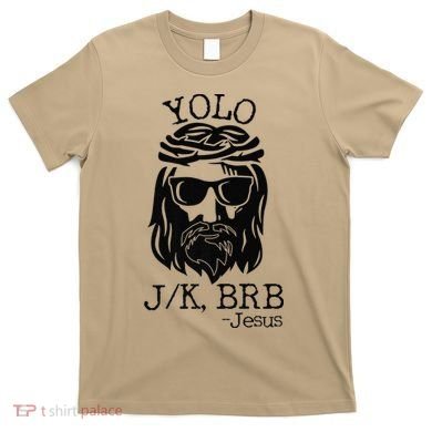 Funny Jesus Easter YOLO JK BRB Texting Premium T-Shirt