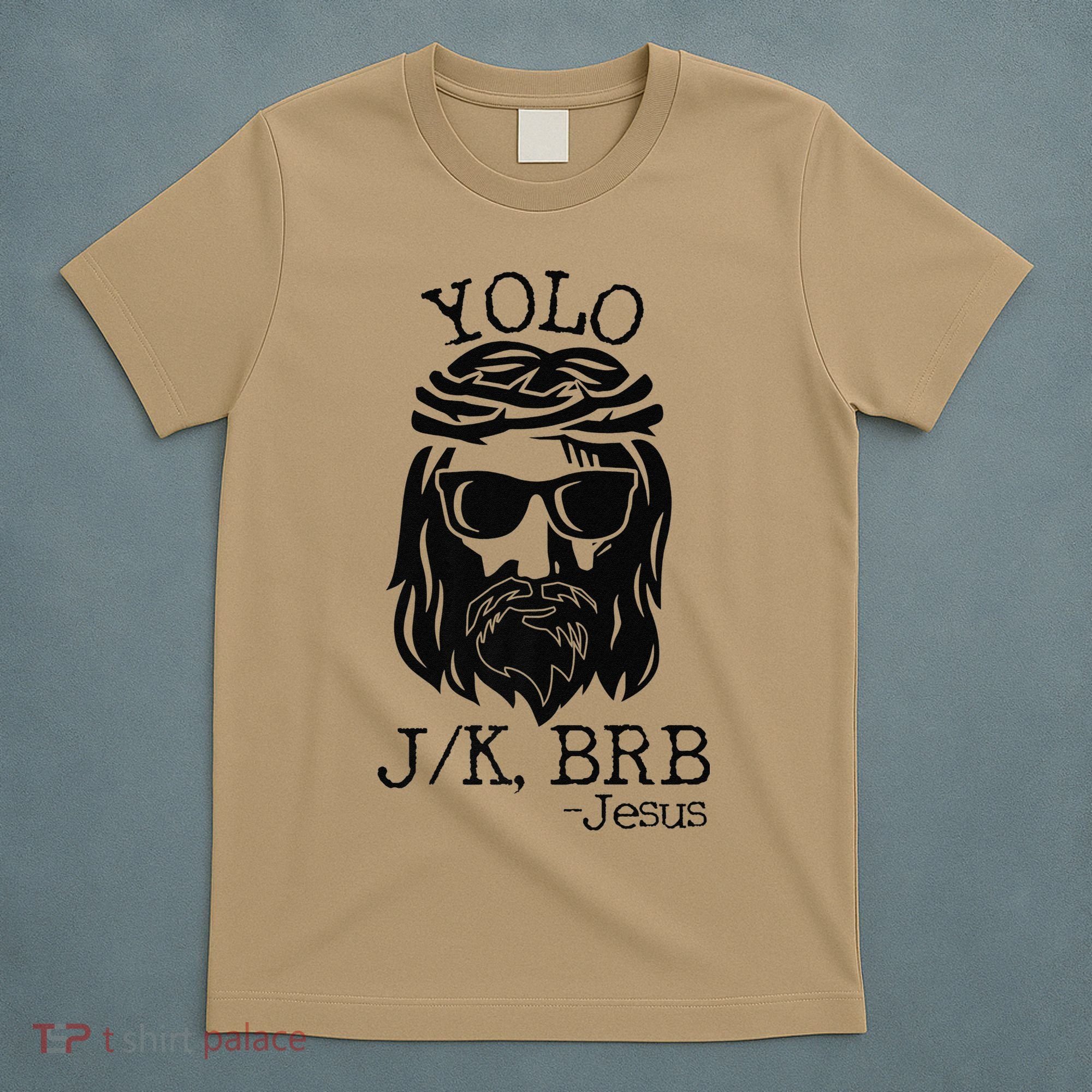 Funny Jesus Easter YOLO JK BRB Texting Premium T-Shirt