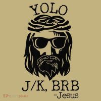 Funny Jesus Easter YOLO JK BRB Texting Premium Kids T-Shirt thumb 2