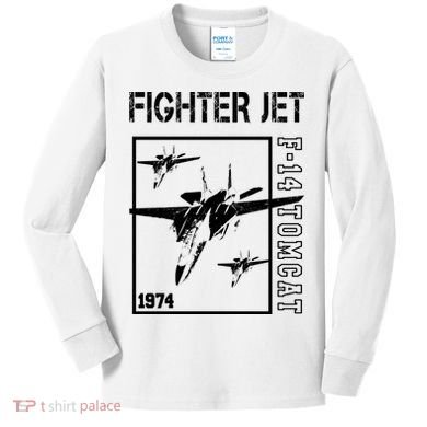 Fighter Jet F14 Tomcat Kids Long Sleeve Shirt