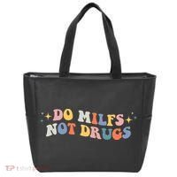 Funny Joke Groovy Style Do Milfs Not Drugs Tote Bag thumb 0