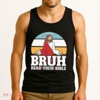 Funny Jesus Gifts Christian Bruh Read Your Bible Tank Top thumb 3