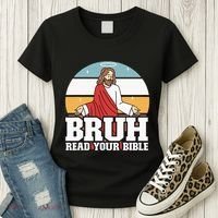 Funny Jesus Gifts Christian Bruh Read Your Bible Women's T-Shirt thumb 3