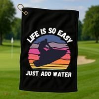 Funny Jetski Gift Jetskiing Jet Ski Accessory Cute Gift Golf Towel thumb 1