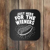Funny Just Here For The Wieners Hotdog Lover Bbq Coaster thumb 0