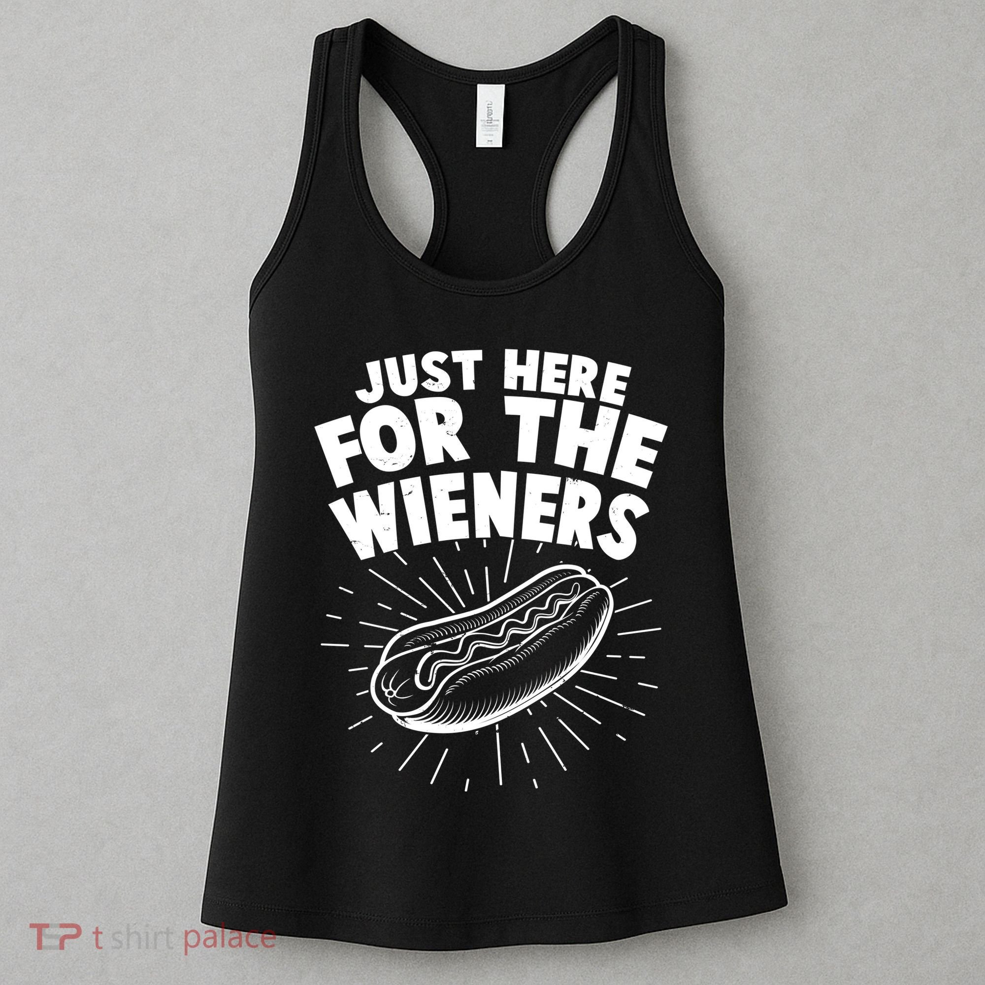 Funny Just Here For The Wieners Hotdog Lover Bbq Women's Tank Top