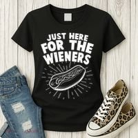 Funny Just Here For The Wieners Hotdog Lover Bbq Women's T-Shirt thumb 3