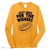 Funny Just Here For The Wieners Hotdog Lover Bbq Long Sleeve Shirt thumb 0