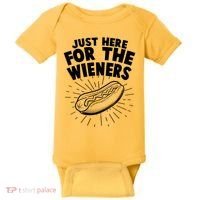 Funny Just Here For The Wieners Hotdog Lover Bbq Baby Bodysuit thumb 0