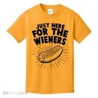 Funny Just Here For The Wieners Hotdog Lover Bbq Kids T-Shirt thumb 0